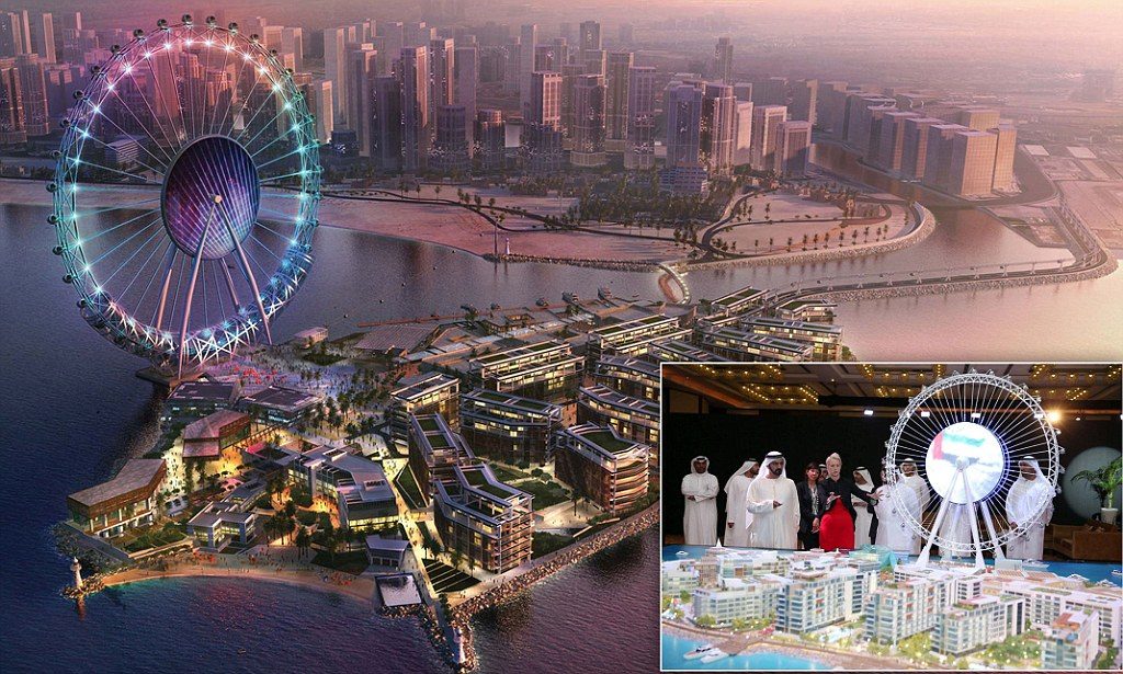 His Highness Sheikh Mohammed bin Rashid Al Maktoum, Vice President and Prime Minister of the UAE and Ruler of Dubai, has approved the Bluewaters project, a unique mixed use development by Meraas Holding. Valued at AED6-billion, the destination will be located off the Jumeirah Beach Residence coastline and is poised to emerge as one of the largest tourist hot spots in the world. Meraas has also unveiled plans for the AED 1 billion Dubai Eye that will feature as a major component of the Bluewaters Island development. The world s largest Ferris wheel will prove amust-visit experience for visitors and residents in the UAE and articulates Dubai s long term vision to be a key tourism hub in the world. (The National-Photo courtesy of Dubai Media)